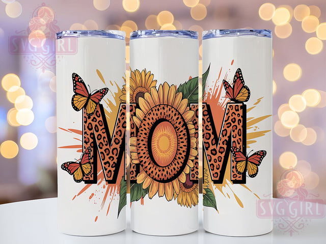 Sunflower Leopard Print Mom Tumbler, Leopard Print Wrap, 20oz Sublimation Design, Wild Mom Tumbler, Floral Animal Print Cup, Boho Mom Tumbler, Cute Mom Wrap Sublimation SvggirlplusArt 