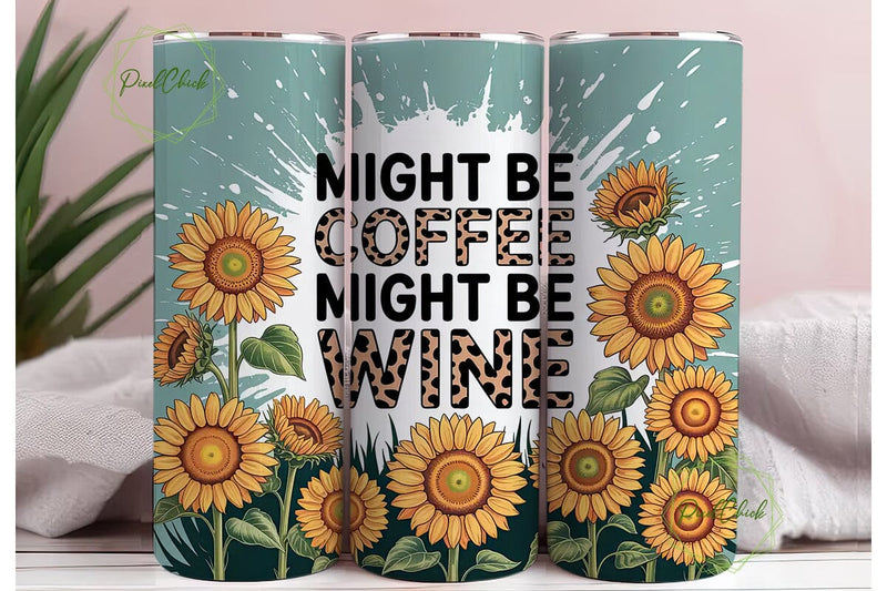 Sunflower Leopard Tumbler Wrap Sublimation PixelChick 
