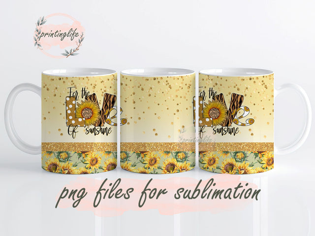 Sunflower love Mug Wrap Design, Instant Digital Design Download Mug Wrap Design, Mug Design PNG Sublimation PrintingLife 