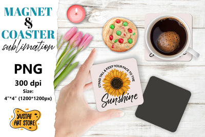 sunflower magnet/coaster sublimation. Sunflower sublimation Sublimation Yustaf Art Store 