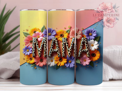 Sunflower Mama 20oz Tumbler, Sunflower Gift, 20oz Sublimation Wrap, Floral Mama Tumbler, Mother's Day Tumbler, Mom Life Design, Flower Lover Gift Sublimation Li Zamperini 