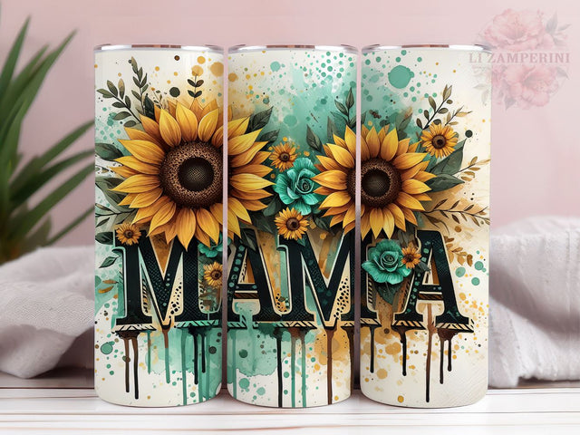 Sunflower Mama 20oz Tumbler Wrap PNG, Country Western Tumbler Png, Straight & Tapered Tumbler Wrap, Instant Digital Download Sublimation Li Zamperini 
