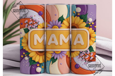 Sunflower Mama 20oz Tumbler Wrap Sublimation sassyprint 