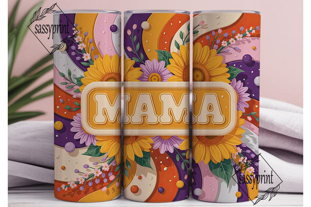 Sunflower Mama 20oz Tumbler Wrap Sublimation sassyprint 