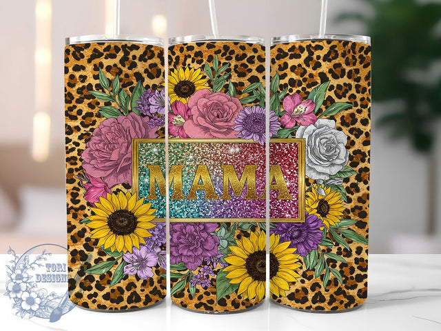 Sunflower Mama Trendy 20oz Boho Mom Tumbler, Trendy Mom Cup, 20oz Tumbler Wrap, Boho Sunflower Design, Floral Mom Mug, Aesthetic Tumbler PNG, Cute Mom Gift Sublimation ToriDesigns 