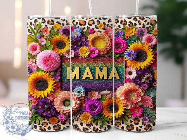 Sunflower Mama Trendy 20oz Boho Mom Tumbler, Trendy Mom Cup, 20oz Tumbler Wrap, Boho Sunflower Design, Floral Mom Mug, Aesthetic Tumbler PNG, Cute Mom Gift Sublimation ToriDesigns 