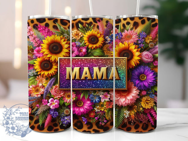 Sunflower Mama Trendy 20oz Boho Mom Tumbler, Trendy Mom Cup, 20oz Tumbler Wrap, Boho Sunflower Design, Floral Mom Mug, Aesthetic Tumbler PNG, Cute Mom Gift Sublimation ToriDesigns 