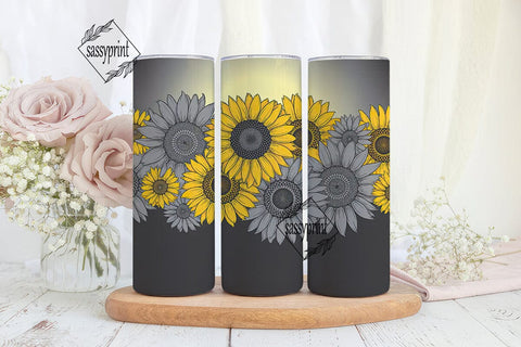 Sunflower Mandala 20oz Tumbler Wrap Sublimation sassyprint 