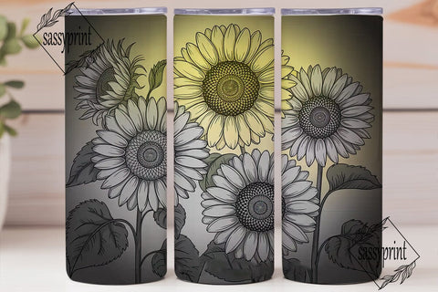 Sunflower Mandala 20oz Tumbler Wrap Sublimation sassyprint 