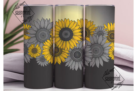 Sunflower Mandala 20oz Tumbler Wrap Sublimation sassyprint 