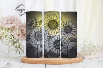 Sunflower Mandala 20oz Tumbler Wrap Sublimation sassyprint 