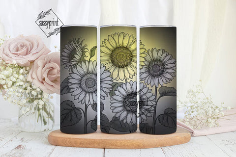 Sunflower Mandala 20oz Tumbler Wrap Sublimation sassyprint 
