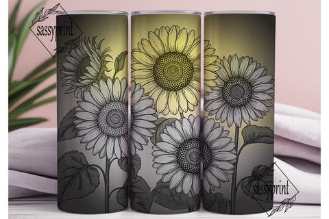 Sunflower Mandala 20oz Tumbler Wrap Sublimation sassyprint 