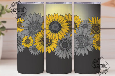 Sunflower Mandala 20oz Tumbler Wrap Sublimation sassyprint 