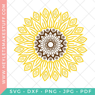 Sunflower Mandala SVG Hey Let's Make Stuff 