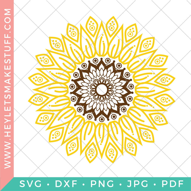 Sunflower Mandala SVG Hey Let's Make Stuff 