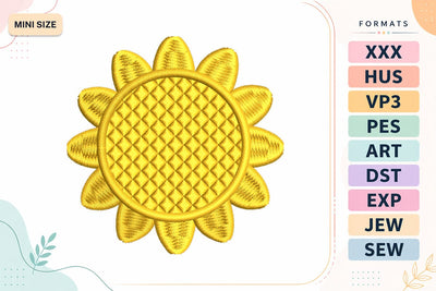 Sunflower Mini Embroidery Design | Summer Floral Motif Embroidery/Applique DESIGNS sg embroidery 