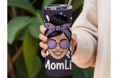 Sunflower Mom Life 20oz Tumbler Wrap Sublimation DesignSVG 
