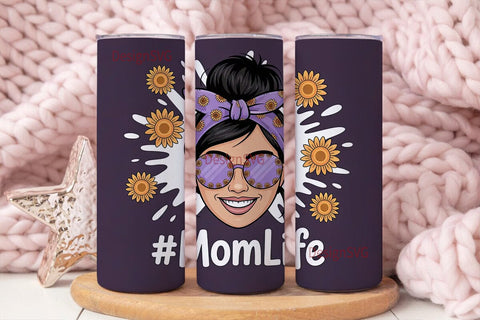 Sunflower Mom Life 20oz Tumbler Wrap Sublimation DesignSVG 