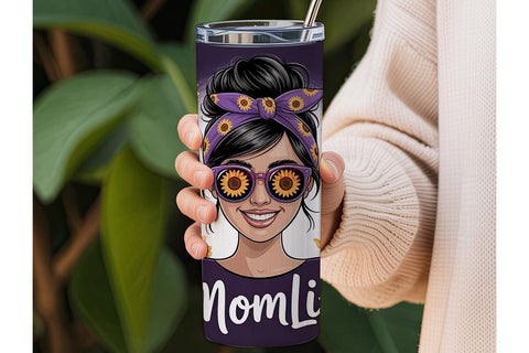 Sunflower Mom Life 20oz Tumbler Wrap Sublimation DesignSVG 