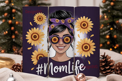 Sunflower Mom Life 20oz Tumbler Wrap Sublimation DesignSVG 