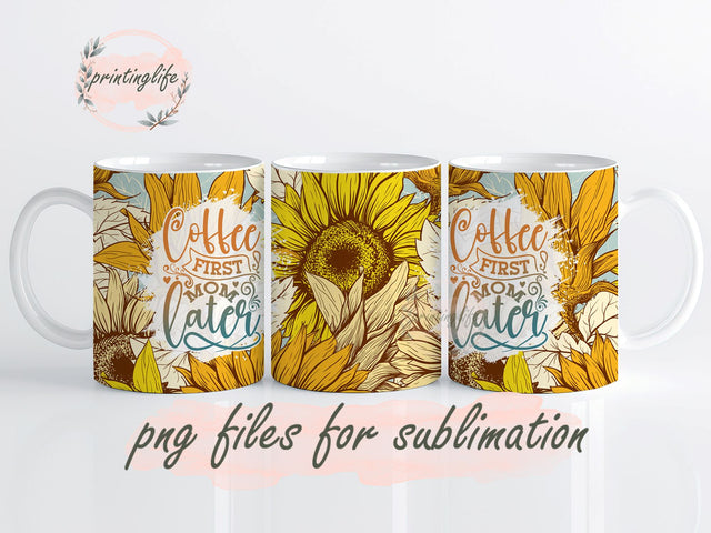 Sunflower Mom Quote Floral Blank Digital Design Download Mug Wrap Design, Mug Design PNG Sublimation PrintingLife 