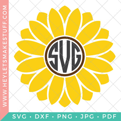 Sunflower Monogram SVG Hey Let's Make Stuff 