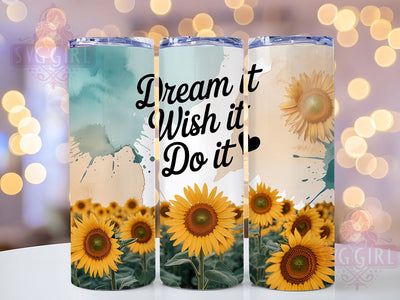 Sunflower Motivational 20oz Tumbler, Inspirational Gift, Sublimation Wrap, Positive Mug, 20oz Tumbler Design, Motivational Quote Art, Faith Theme Sublimation SvggirlplusArt 