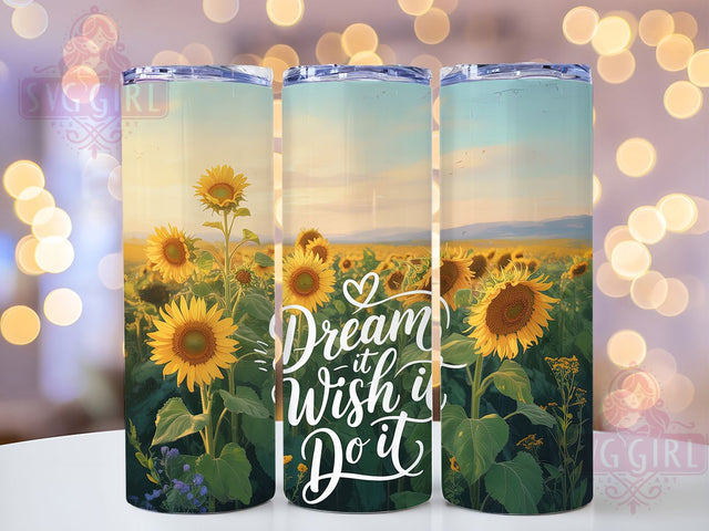 Sunflower Motivational 20oz Tumbler, Inspirational Gift, Sublimation Wrap, Positive Mug, 20oz Tumbler Design, Motivational Quote Art, Faith Theme Sublimation SvggirlplusArt 