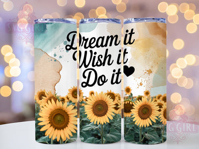 Sunflower Motivational 20oz Tumbler, Inspirational Gift, Sublimation Wrap, Positive Mug, 20oz Tumbler Design, Motivational Quote Art, Faith Theme Sublimation SvggirlplusArt 