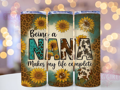 Sunflower Nana 20oz Tumbler Wrap, Sunflower Tumbler Design, Being A Nana Cup, 20oz Sublimation Wrap, Grandma Gift Idea, Floral Tumbler Wrap, Sunshine Nana Design Sublimation SvggirlplusArt 