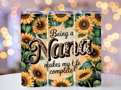 Sunflower Nana 20oz Tumbler Wrap, Sunflower Tumbler Design, Being A Nana Cup, 20oz Sublimation Wrap, Grandma Gift Idea, Floral Tumbler Wrap, Sunshine Nana Design Sublimation SvggirlplusArt 