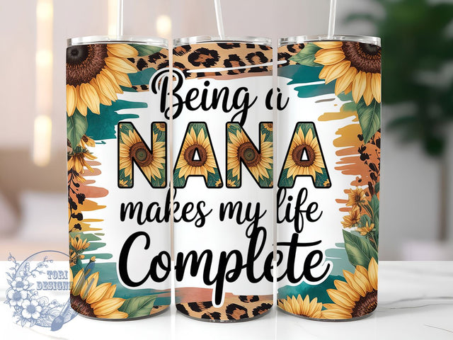 Sunflower Nana Grandma Gift Tumbler, Sunflower Nana Cup, 20Oz Sublimation Wrap, Grandma Gift Tumbler, Floral Nana Drinkware, Country Sunflower Mug, Rustic Nana Cup Design Sublimation ToriDesigns 