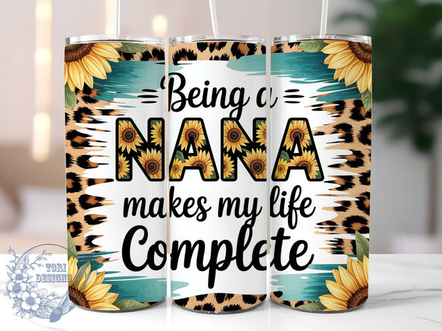Sunflower Nana Grandma Gift Tumbler, Sunflower Nana Cup, 20Oz Sublimation Wrap, Grandma Gift Tumbler, Floral Nana Drinkware, Country Sunflower Mug, Rustic Nana Cup Design Sublimation ToriDesigns 
