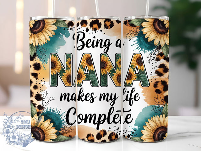Sunflower Nana Grandma Gift Tumbler, Sunflower Nana Cup, 20Oz Sublimation Wrap, Grandma Gift Tumbler, Floral Nana Drinkware, Country Sunflower Mug, Rustic Nana Cup Design Sublimation ToriDesigns 