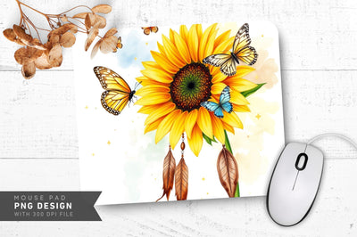 Sunflower Pastel Elegance Mousepad Sublimation Regulrcrative 