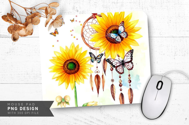Sunflower Pastel Elegance Mousepad Sublimation Regulrcrative 