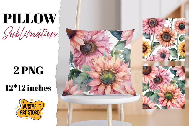 Sunflower pillow sublimation. 2 design Sublimation Yustaf Art Store 