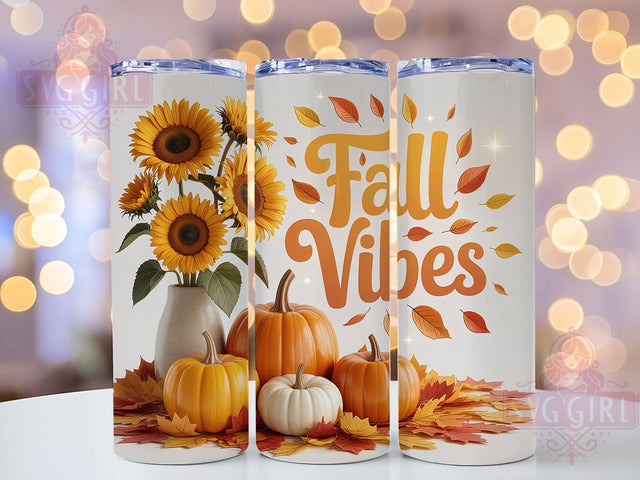 Sunflower Pumpkin Spice Fall Tumbler, Fall Vibes, Pumpkin Spice, 20Oz Tumbler Wrap, Sublimation Drinkware, Autumn Aesthetic, Cozy Season Sublimation SvggirlplusArt 