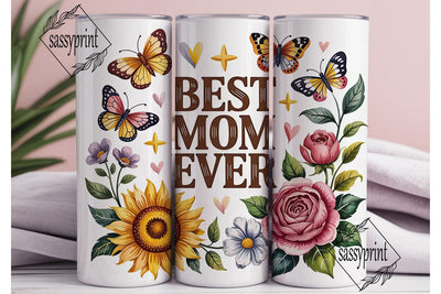 Sunflower Rose Mom Tumbler Wrap PNG Sublimation sassyprint 