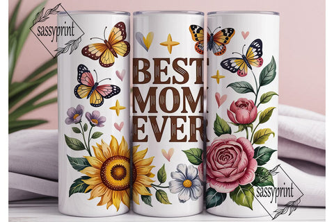 Sunflower Rose Mom Tumbler Wrap PNG Sublimation sassyprint 