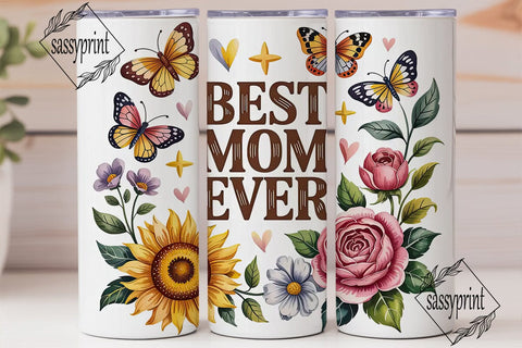 Sunflower Rose Mom Tumbler Wrap PNG Sublimation sassyprint 