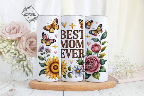Sunflower Rose Mom Tumbler Wrap PNG Sublimation sassyprint 