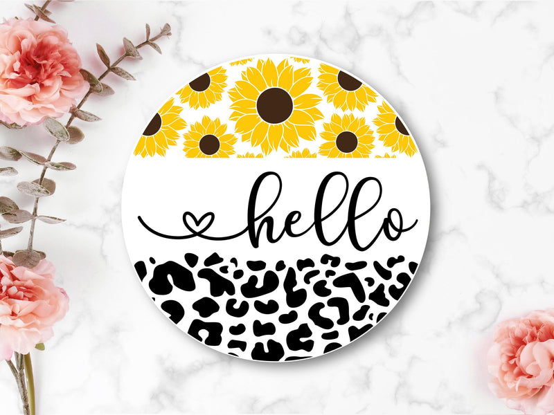 Sunflower Round Door Sign SVG SVG Caffeinated SVGs 