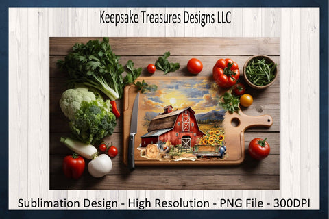 Sunflower Rustic Red Barn Farm Theme, Sublimation PNG Design Sublimation Keepsake Treasures Designs LLC. 