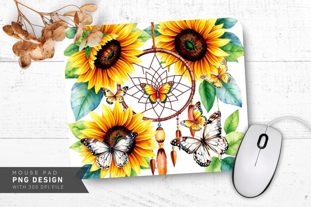 Sunflower Serenity Mousepad Sublimation Regulrcrative 