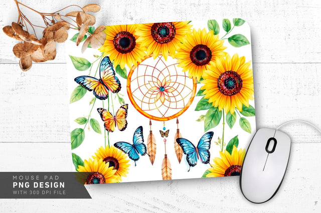 Sunflower Serenity Mousepad Sublimation Regulrcrative 