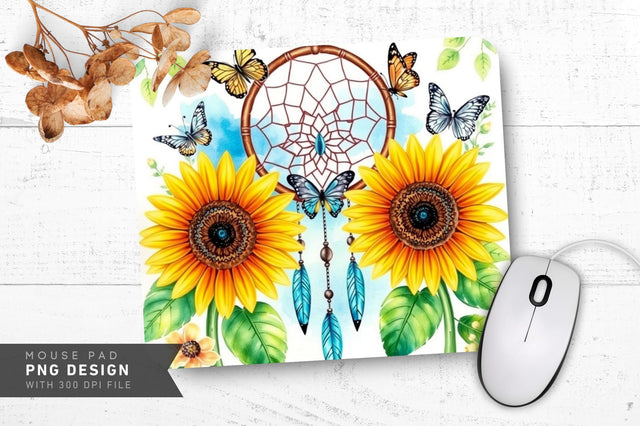 Sunflower Serenity Mousepad Sublimation Regulrcrative 