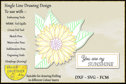 Sunflower - Single line for Drawing Sketch DESIGN DrawnTogether with love 