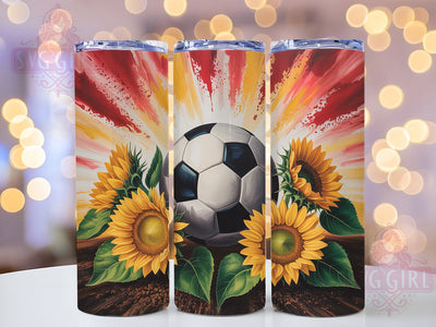 Sunflower Soccer Mom Tumbler Wrap, Sunflower Tumbler Wrap, Soccer Sublimation Design, 20oz Skinny Tumbler, Soccer Mom Gift, Floral Soccer Png, Sports Tumbler Png Sublimation SvggirlplusArt 